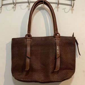 Cole Haan brown woven leather purse